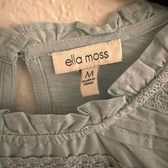 Ella Moss teal Cap Sleeve Bib Collar Blouse - Picture 2 of 6